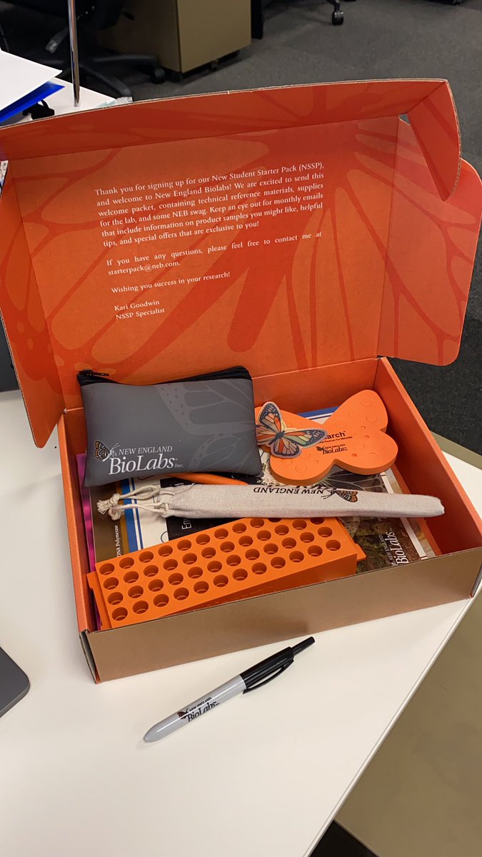 Maddy_Heaven's tweet photo. Feels like an early Christmas with my student starter pack! Thank you @NEBiolabs for the kickstart! #biolabs #studentfreebies #StudentSuccess https://t.co/j0e5wtrE2q