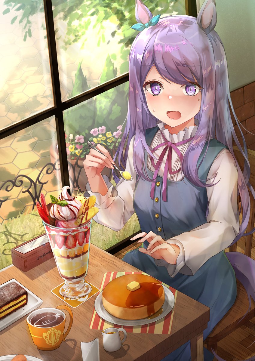 ウマ娘 スイーツを食べているところを見られて焦るマックイーン イラスト ウマ娘うまぴょいまとめ