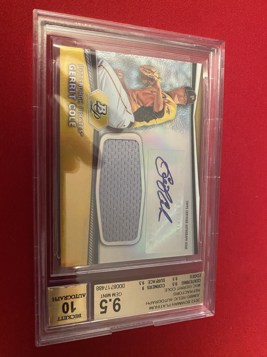 RT @Slimspencer99: SELLING Gerrit Cole 2012 Bowman Platinum AUTO BGS 9.5-$150 https://t.co/Ocft5b7iXG