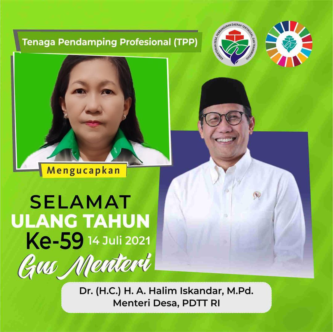 AgustinRombe's tweet photo. Selamat bertambah usia gus Menteri @halimiskandarnu semoga panjang umur,   senantiasa sehat dan dalam lindungan Tuhan YME
*#GusHalim59Tahun*
@jokowi 
@halimiskandarnu
@Kemendespdtt
@malik_haramain
@imansyukri
@taufikmadjid71
@yusradaridesa 
@azzameldzikrie 
@tppkemendes https://t.co/RGDodpQXIi