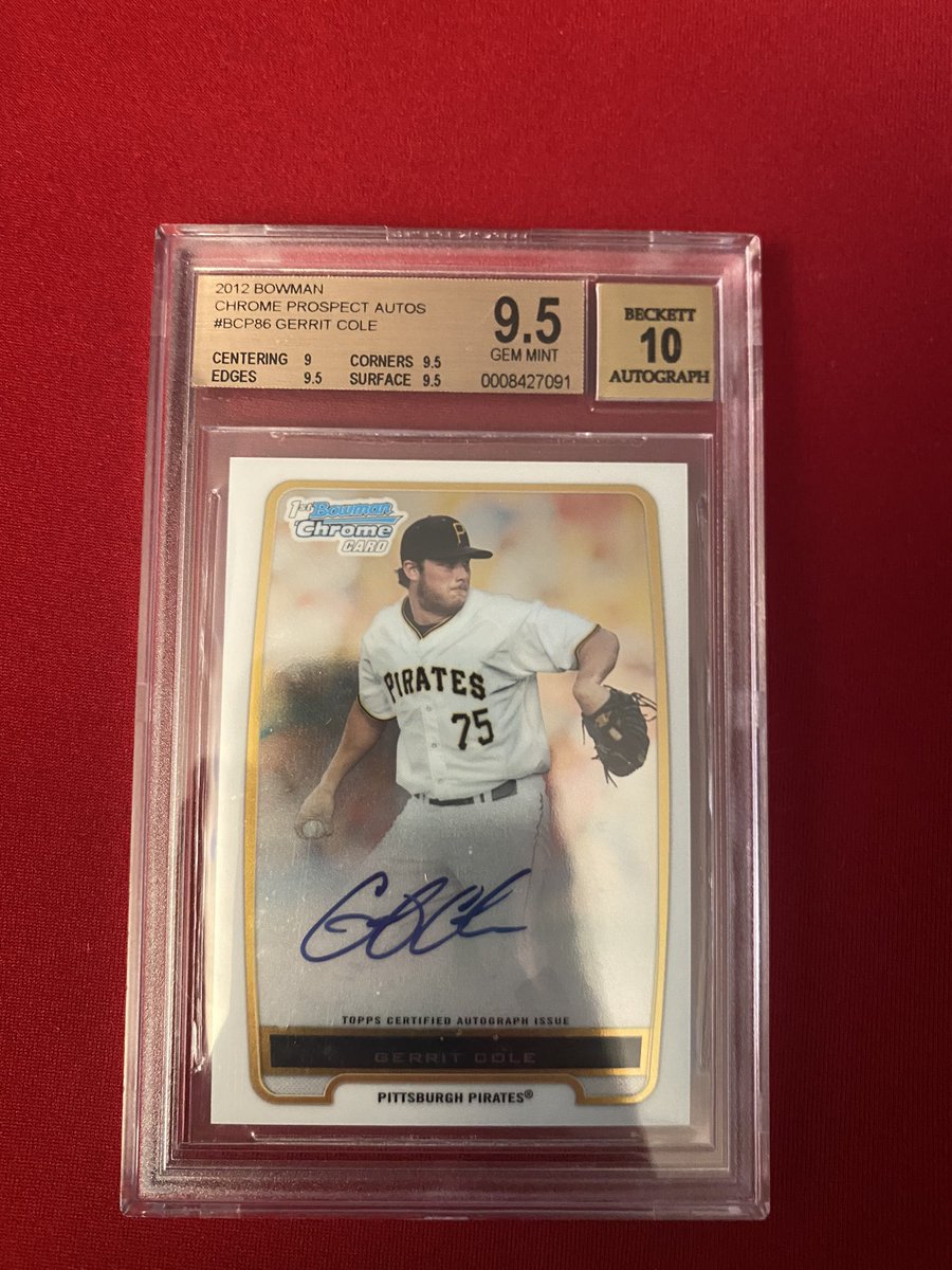 RT @Slimspencer99: SELLING Gerrit Cole ROOKIE AUTO BGS 9.5 Low Pop.-$575 https://t.co/3cyyMK4oCk