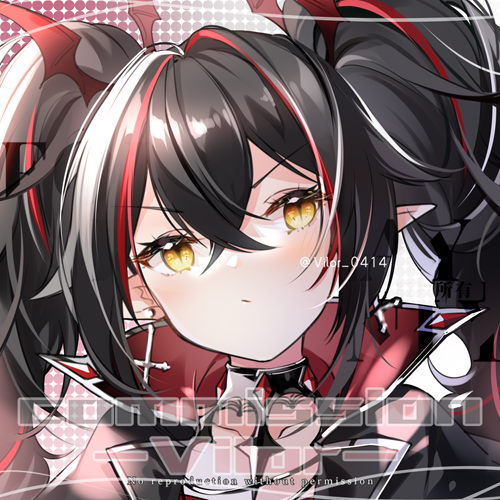 1girl cross cross earrings black hair twintails yellow eyes solo  illustration images