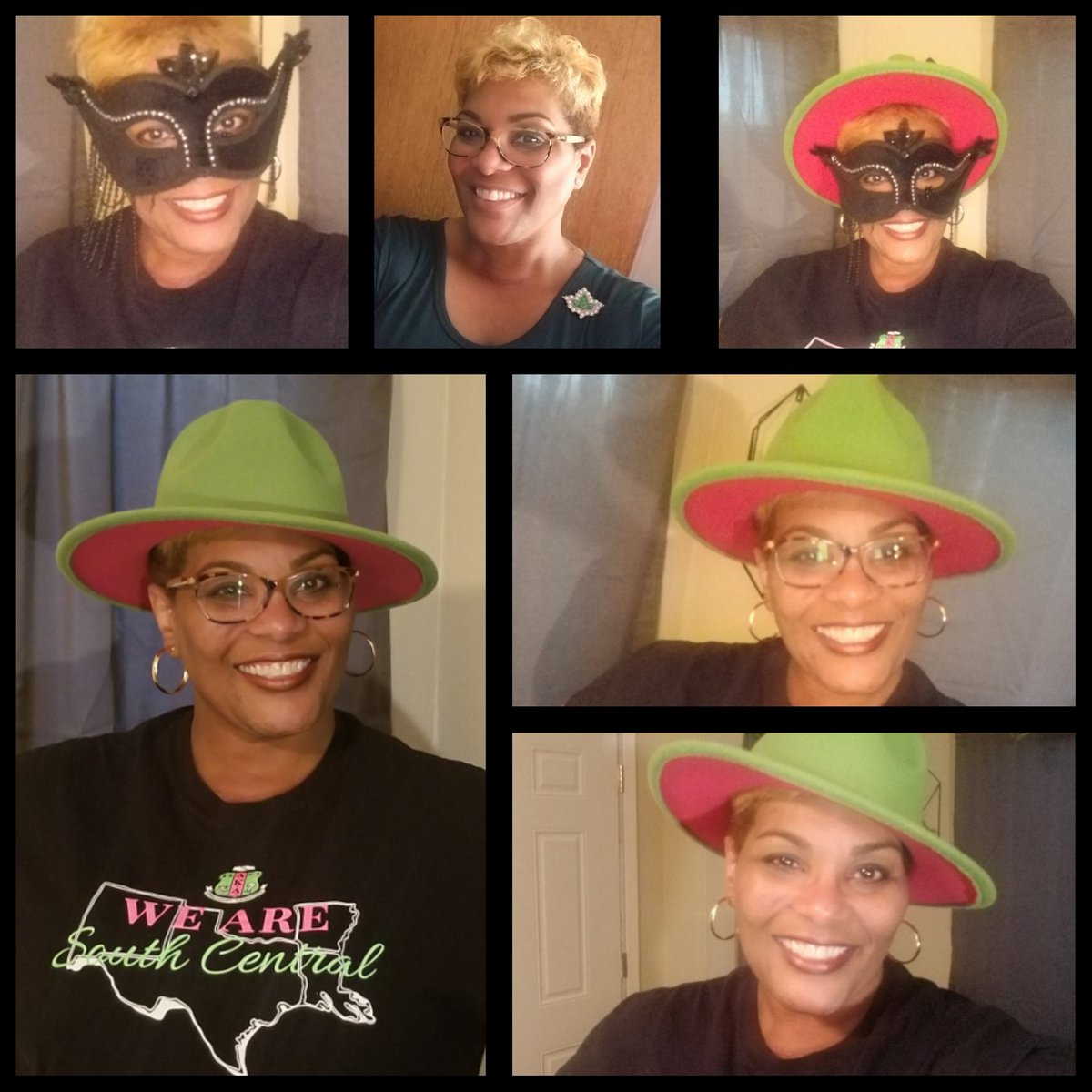 AngelaFitzpatr3's tweet photo. It's the 2nd day of Boule/Leadership 2021 and I'm still all Smiles in my Pink &amp; Green #AKA1908 #NuOmega #WeAreSouthCentral #akabouleleadership2021 https://t.co/1ZIhvVPXL3