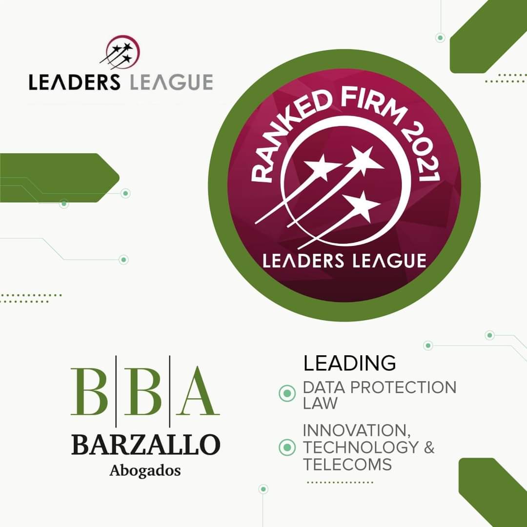 Hemos sido reconocidos por quinto año consecutivo por el ranking Leaders League como Firma líder en TECNOLOGÍA y ahora también lideramos en PROTECCIÓN DE DATOS PERSONALES, posición que tomamos con responsabilidad  y orgullo.