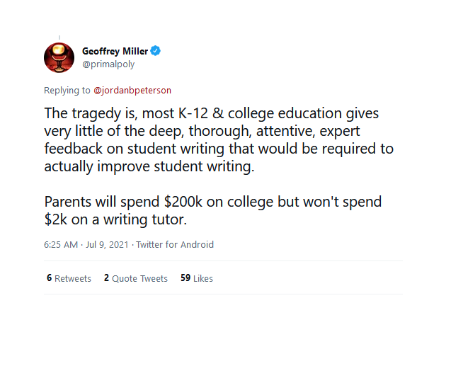 Katja_Thieme's tweet photo. Who'd like to hear a conversation between #JordanPeterson and #GeoffreyMiller about yet another topic on which they have insufficient knowledge? Let's make it writing pedagogy this time! https://t.co/r1JkIAcYGt