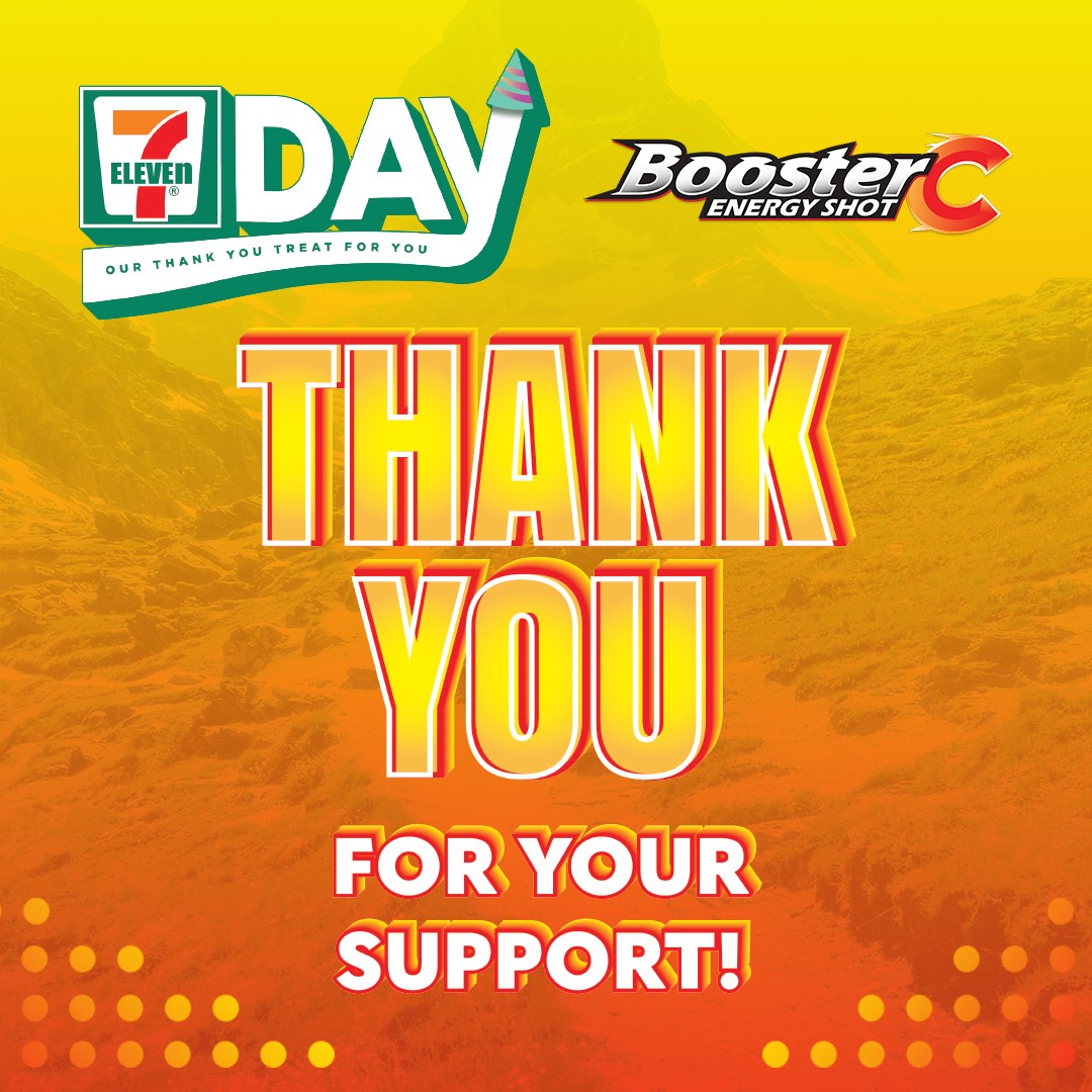 boostercshot's tweet photo. Maraming salamat sa lahat ng bumili ng ⚡ BOOSTER C ⚡ sa 7-Eleven Philippines Day! 

Grabe ang mga tropa na pumila at talagang sumugod para sa #TodoTagalEnergy 💪 Excited na kaming masama sa inyong mga puyatan, long drives at cycling sessions kasama ang barkada. 🚵 https://t.co/fdP522S6wJ