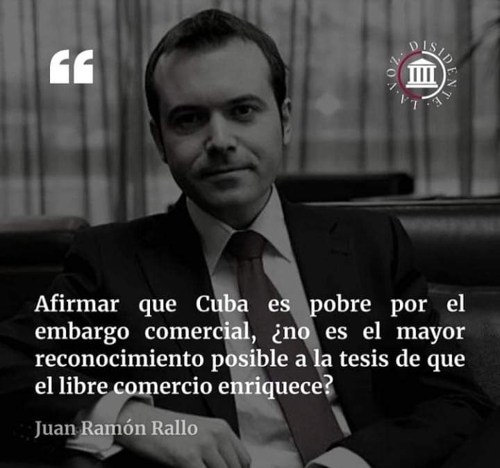 Cuando hablan de #CubaLibreDeBloqueo solo reconocen que el #Libremercado funciona y que el #SocialismoEsMiseria así que llámemos a las cosas como son: #DictaduraEnCuba #SOSCuba #SOSCubaLibre #CubaNoEstaSola #CubaLibredeComunismo sigan a un crack 👇
@juanrallo