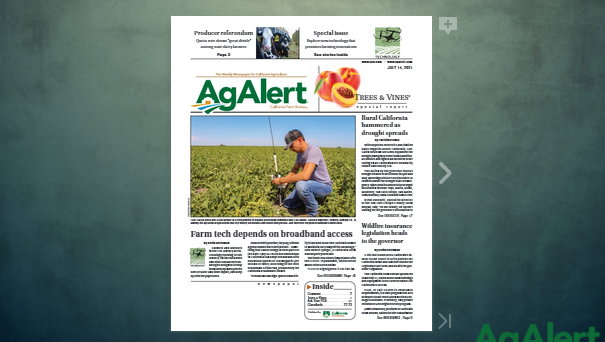 CAFarmBureau's tweet photo. The latest issue of Ag Alert is online now! Go to https://t.co/efbWFd1q0P and click on the latest issue to read it. #AgAlert #cafarmbureau #farming https://t.co/jRxS1dYrqn