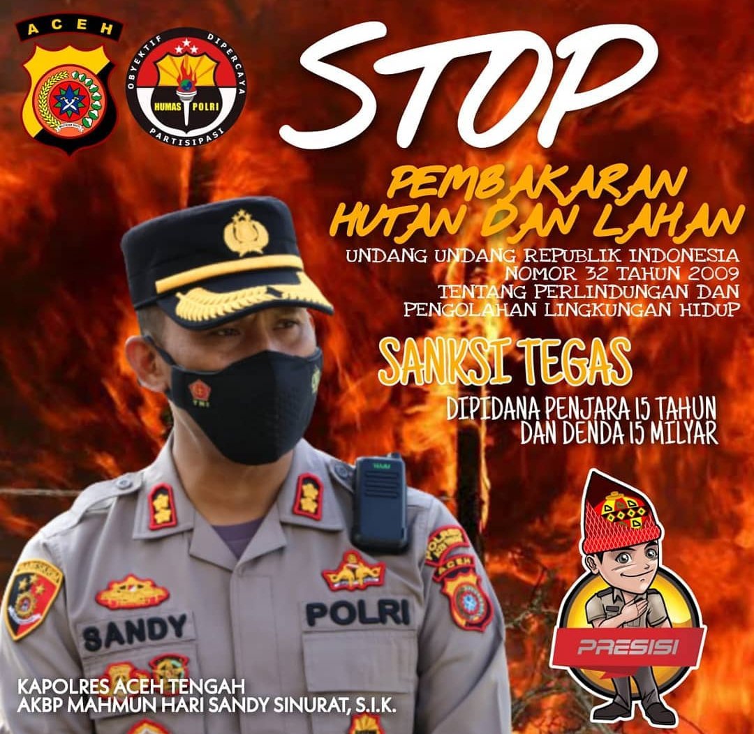 HumasTengah's tweet photo. STOP PEMBAKARAN HUTAN DAN LAHAN
.
@divisihumaspolri 
@bidhumaspoldaaceh https://t.co/K5sXMtEa0N