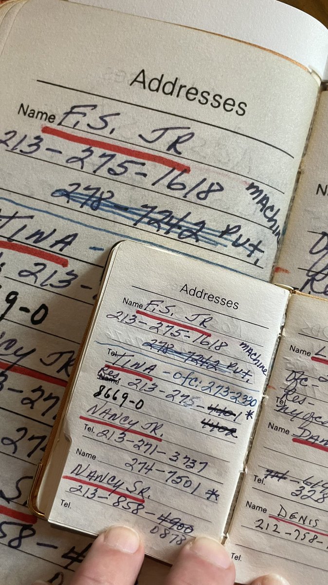 JohnStamos's tweet photo. Did you know I own Frank Sinatra’s little brown phone book?  Also, did you know I have a new pod detailing the kidnapping of his son, Frank Jr?  Well I do. The Grand Scheme: Snatching Sinatra Link in bio.  @WonderyMedia @SpokeMedia https://t.co/WX1vPutnWM