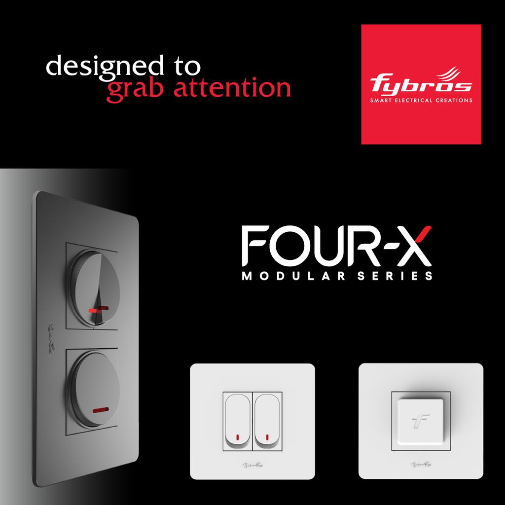 The FOUR-X Modular Series switches by #Fybros are ideally suited with  today's lifestyle. These masterfully crafted glass and metal switches  perfectly match with your aesthetic decor and beautifies your adobe  naturally. Website :, image size:1024x1024