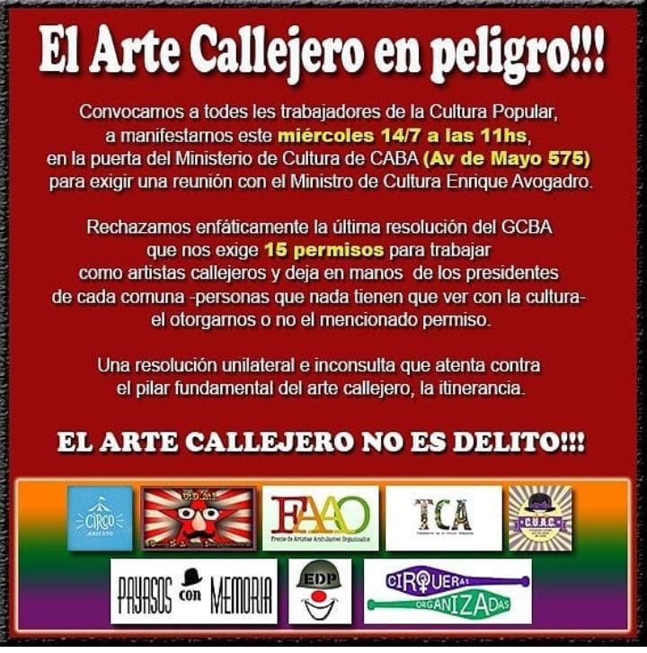 Desde junto a @traes.tramaescenica nos solidarizamos con la lucha de nuestres compañeres.

.

@artecallejeronoesdelito 
@cuac.colectivo 
@circoabierto 

#circo #teatro #luchacolectiva  #todoempiezaenlasclases  #pit
#profesorxsindependientesdeteatro #traes