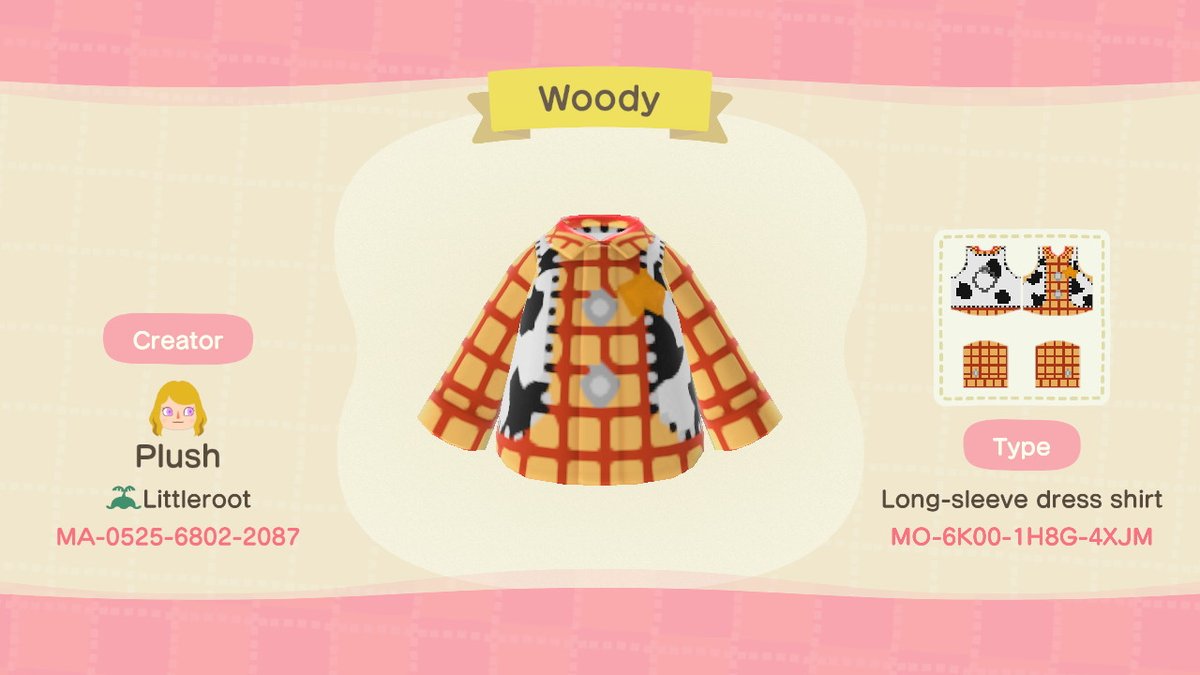 PrincessPlushEX's tweet photo. I'm super excited to share my newest sweater, but in the meantime here is my Woody design!!!
#AnimalCrossing #ACNH #ACDesigns #Woody https://t.co/GeYF9pwtYv