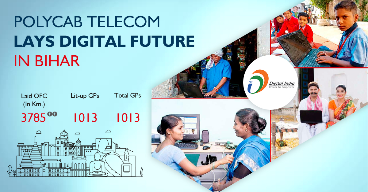 PolycabTelecom's tweet photo. Linking GPs with BSNL Exchanges, we ensured each GP went live with 95% service up-time, a first-of-its-kind in the history of BharatNet.
Read More - https://t.co/6UwN4oPzMW
#DigitalVillage #BharatNet #TelecomEPC #PassiveNetworking #PolycabTelecom #DigitalIndia #AtmanirbharBharat https://t.co/tfkHK2AoX8