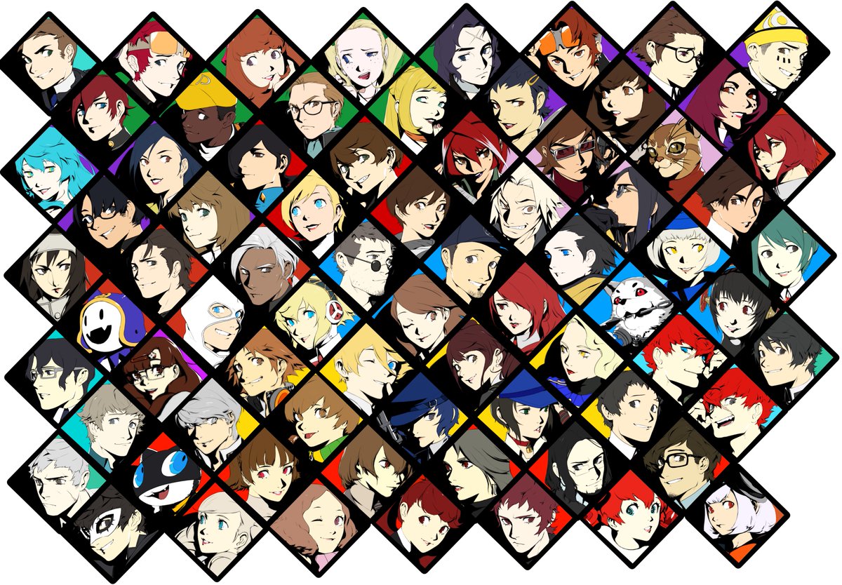 Philozoid's tweet photo. what with all the buzz from the new Persona 25th artworks seeing everyone together at the same level fills my heart with joy, I love this series so much which is why I made this project to begin with, showing all the characters in a neat cohesive format #PersonaSpotlightProject https://t.co/ZS3X5oeIaP