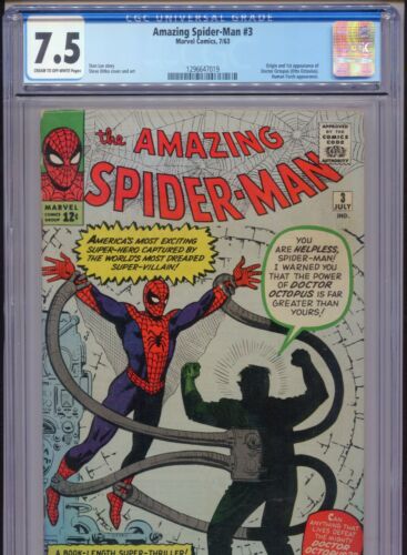 1963 Marvel Amazing Spider-man #3 1st Appearance Doctor Octopus Cgc 7.5 Ow-w  https://t.co/LqGozoaZUd https://t.co/LbVkf3DPIg