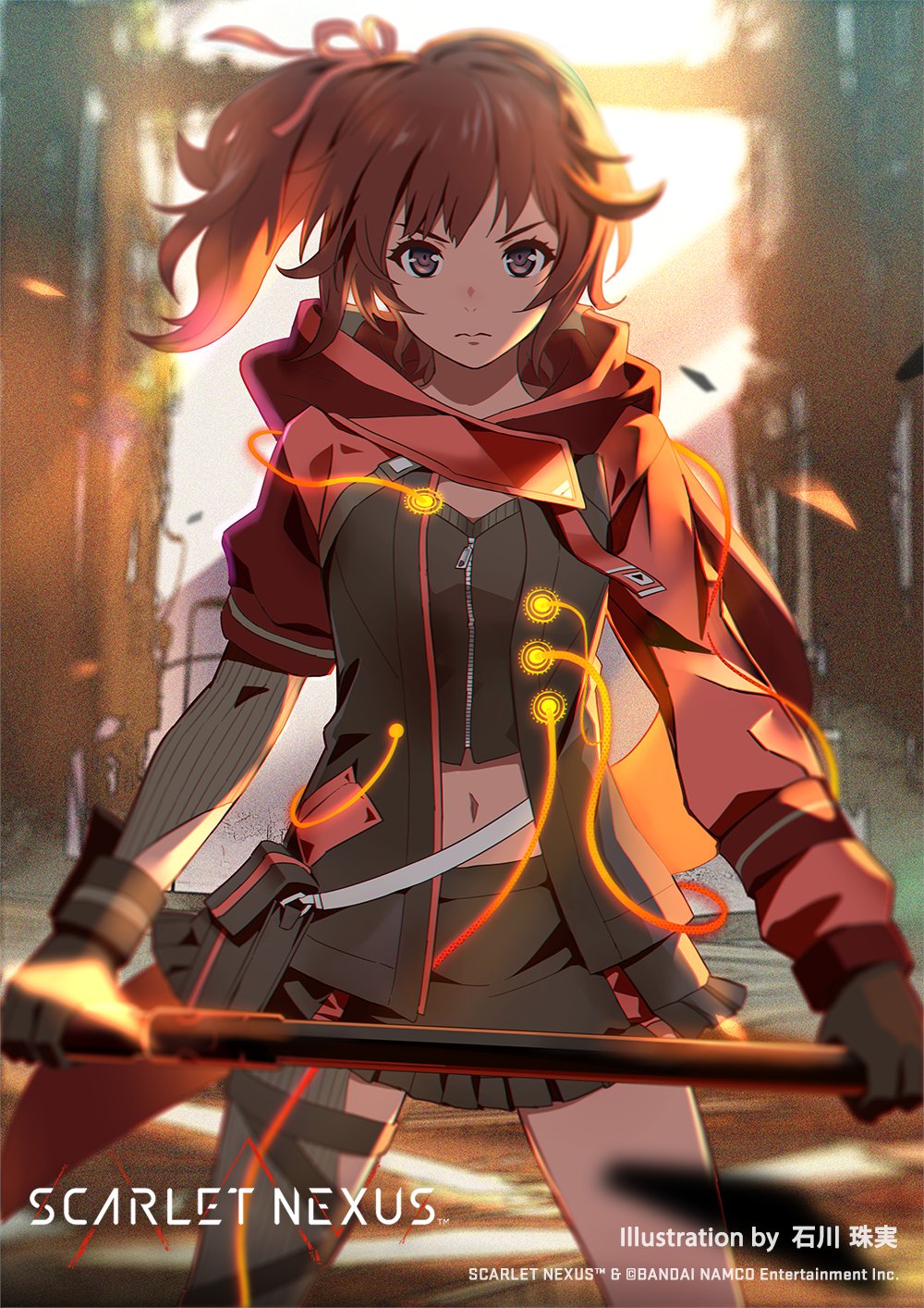 تويتر 公式 Scarlet Nexus على تويتر スカーレットネクサス 好評発売中 アソビストア特典で封入された本作のコンセプトアーティスト 石川 珠実 さんによるポストカードイラスト ハナビを公開 豆知識 アジトに敷いているラグマットは防炎加工されたもので 火花
