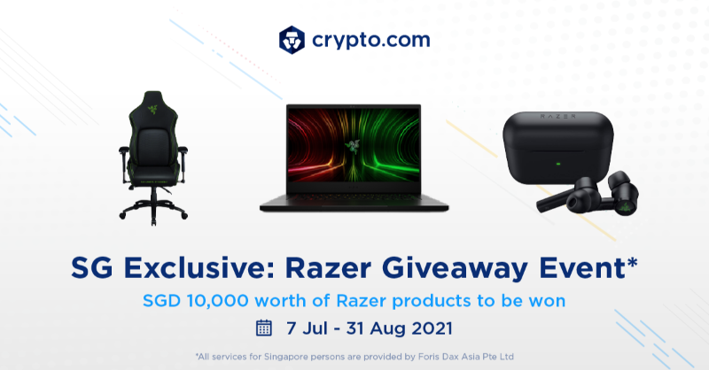 cryptocom's tweet photo. 🇸🇬[Singapore Exclusive] Razer Giveaway on the  https://t.co/vCNztABJoG  App: Over S$10K worth of Razer products to be won! 

💻 1 x Latest Razer Blade 14 Laptop
💺 4 x Razer Iskur Gaming Chair
🎧 10 x Razer Hammerhead True Wireless Pro Earbuds

Sign up now-https://t.co/DHgpAVCAg6 https://t.co/aBLUdYHwJh