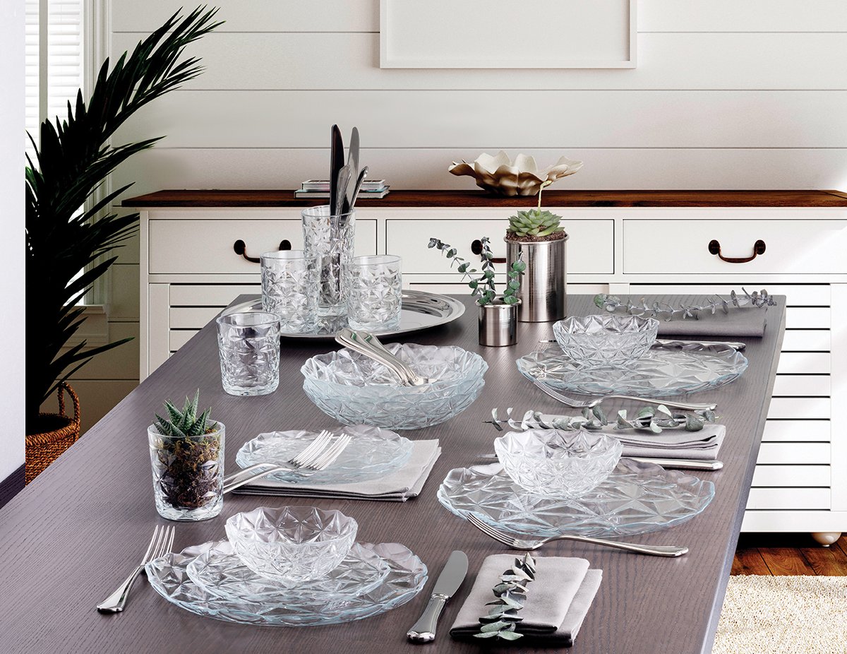 PasabahceI's tweet photo. The perfect dinnerware to finish a day: Let your favourite meal and beverage embrace the ravishing glass serves of Paşabahçe Estrella Collection!
#Paşabahçe #Glassistheperfectserve #EstrellaCollection #glasses #Plate #Bowl #dinnerset https://t.co/PUng43jVuE