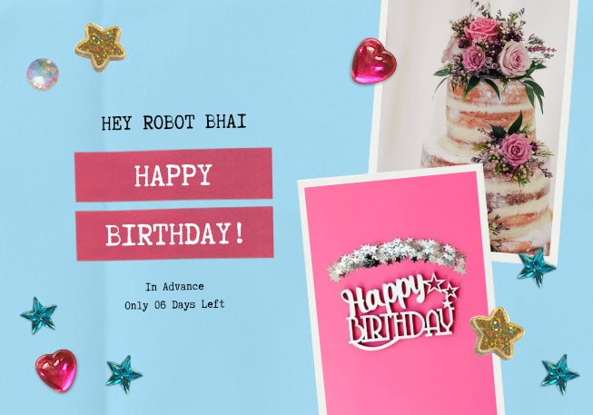 Thanos3214's tweet photo. #HBD_Robot_Bhai 😁🤖
#6_Days_Left
I'm wishing you a happy birthday in advance, @MonstrBck Bhaiii!🤩
I hope your day is one that's full of love, laughter, and wonderful celebrations! friend will think of it well in advance! 🥳🥳♥️
@BinteChinte https://t.co/ejs6t2rdwb