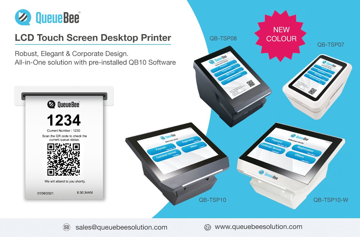 Im_QueueBee's tweet image. QueueBee Desktop Printers are available in black or white colour, and three different sizes. Suitable for small and medium size premises.. 

#queuemanagement #queue #queuehardware #white
