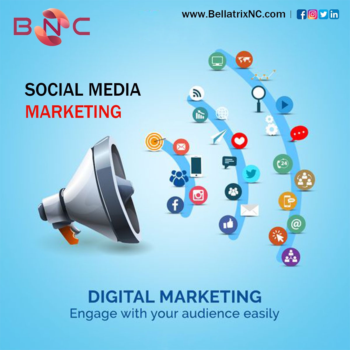 Engage with your audience easily with #digitalmarketing 
#digitalmarketing #socialmediamarketing #social #socialmedia #customerengagement #brandawereness #marketingdigital #BellatrixNC #bellatrixnetwork #BNC #solutionprovider #itservice #seo #awareness #globalbusiness