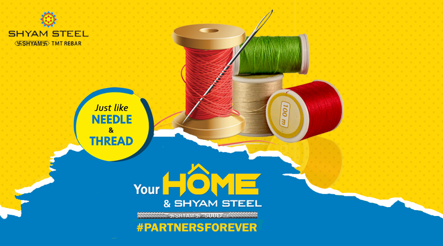 shyamsteel's tweet photo. Needle & thread, both are required to stitch beautiful patterns or clothes. They’re truly #PartnersForever.
#ShyamSteel #flexiSTRONG TMT Bar is the perfect partner for the construction of your dream home as its properties of strength & flexibility will keep your home strong. https://t.co/IMNqFHQCAe