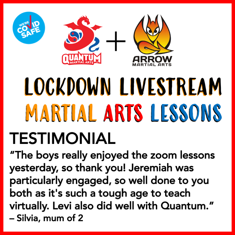 ArrowMartial's tweet image. Our lockdown #livestream martial arts lessons are being applauded. What a great start! Well done Team Quantum and Team Arrow for making this happen!
#martialarts #jujitsu #lockdown #sydney #australia #online #testimonial #selfdefence #ryde #chatswood #northsydney #balmain