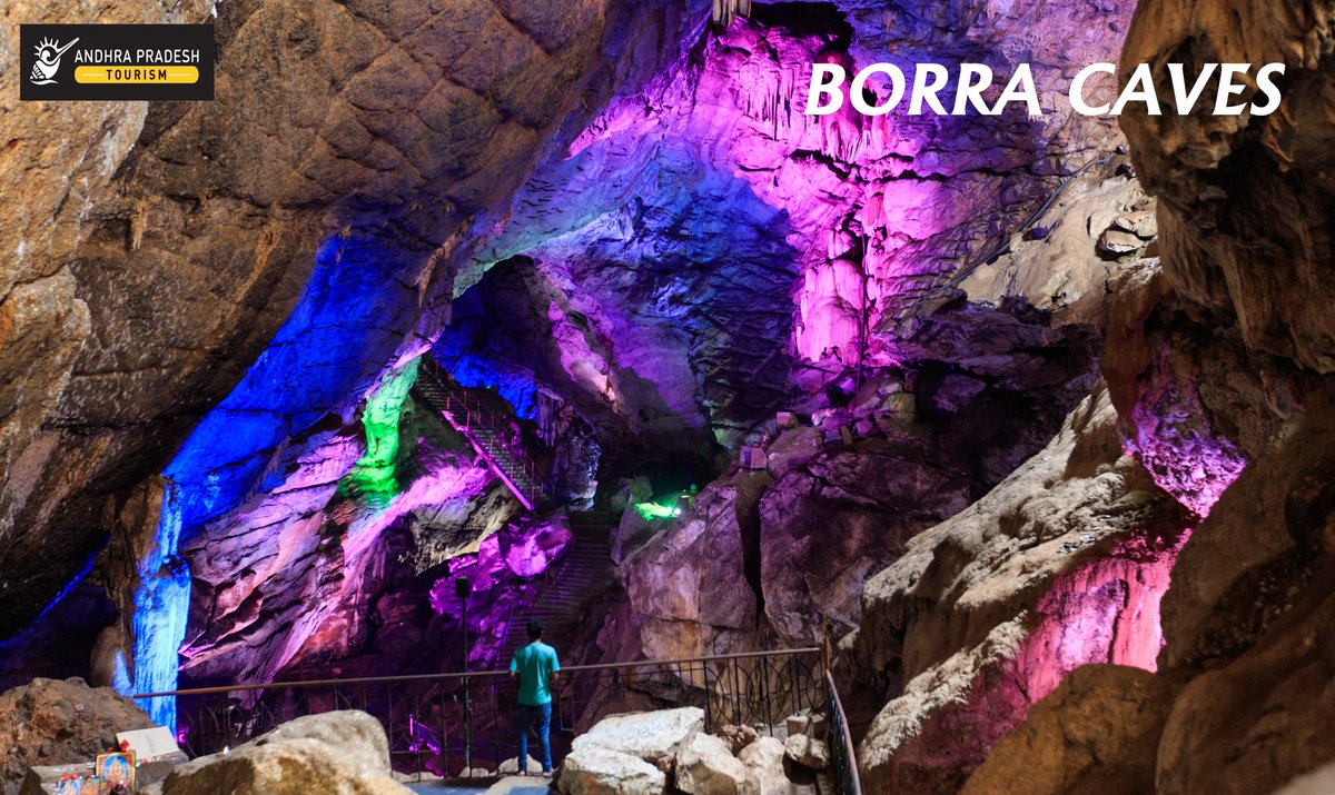 Tourism_AP's tweet photo. Majestically illuminating the caves which are having a natural stalactite and stalagmite formation millions of years ago near Araku.  Borra Caves, one of the most nature lovers tourist spot in Araku Valley.  
#VisitBorraCaves #ArakuValley #visakhapatnam #AmazingAndhra https://t.co/8S3cnKVngP