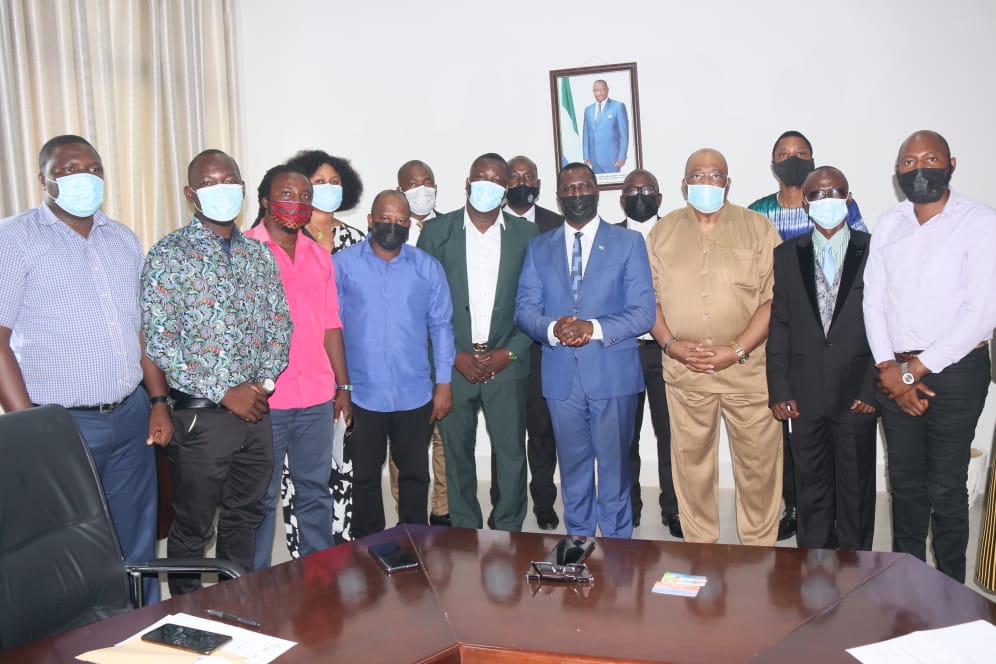 The Ambassador of Entertainment and Investment, Ambassador Kao De' Nero, a Sierra Leonean hip-hop artist, pays courtesy call on the Minister of Foreign Affairs and International Cooperation, Professor David John Francis.