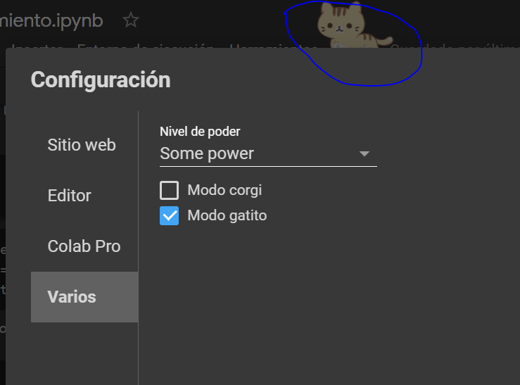dcedena's tweet photo. Acabo de descubrir que #GoogleColab tiene un Modo gatito, sí sí, gatito! #KittyMode. Mientras que tu modelo de #ML está entrenando, pues te entretienens con los gatetes! https://t.co/SRzTHm5kNY
