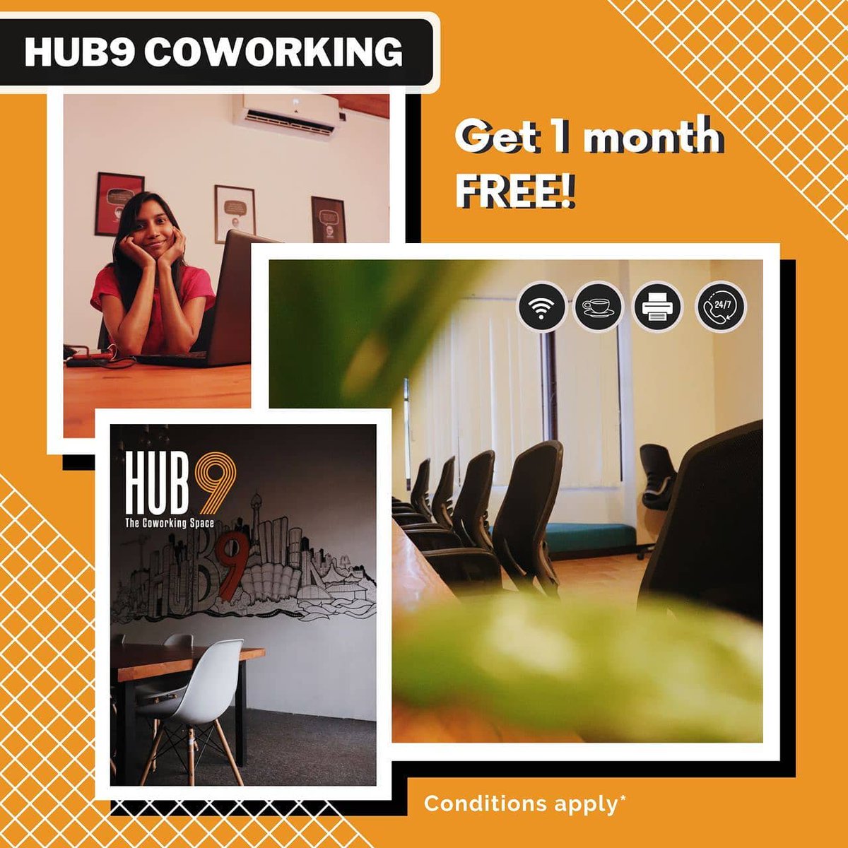 HUB9CoWork's tweet photo. Get 1 month free!  
Call +94 (77) 729 2950 Now! 

#coworkinglife #digitalnomad #community #office #networking #collaborativeworkenvironment #digitalnomads #HUB9 #Design #Startup #Tech #Colombo #SriLanka #Lka #SmartWorking #Entrepreneur #CoWorkingspaceColombo https://t.co/NaD38qteLd