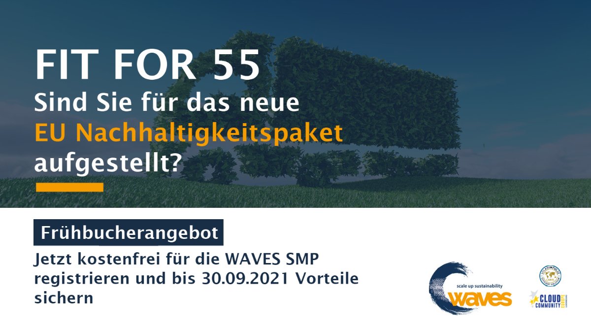 Die EU macht Ernst! 
Heute wurde das FIT FOR 55 Paket verabschiedet, mit dessen Maßnahmen die EU ihre CO2-Emissionen bis 2030 um 55% senken will.
Sind Sie bereits vorbereitet? WAVES hat die Lösung!
Mehr Informationen hier: nachhaltige-logistik-rechnen.de