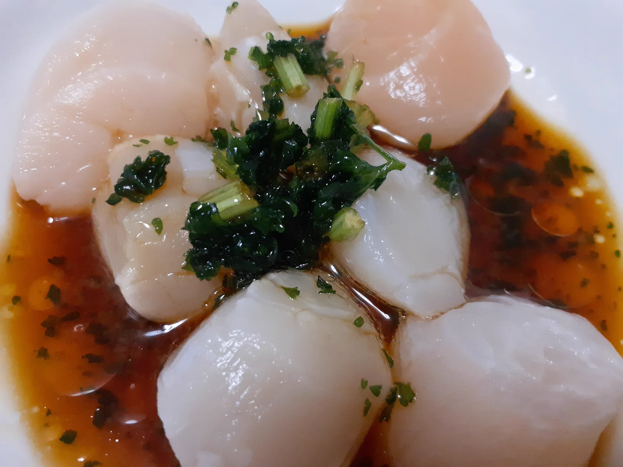 ホタテカルパッチョ🐚🍴
ストック材料で３分もかからず✨
ちょっと汁多めだ(笑)  