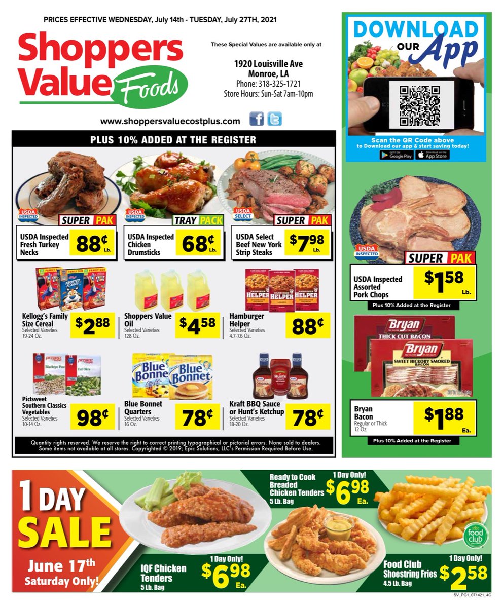 ShoppersValue's tweet photo. Check out our weekly ad for great savings!
https://t.co/DkEy6PWS4r https://t.co/JOWAi8ECO8