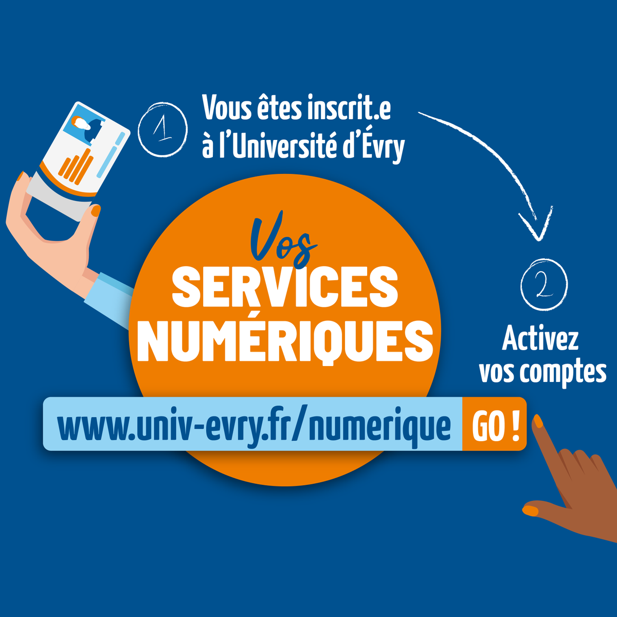 UnivEvry's tweet photo. Pour faciliter votre année universitaire, vous pouvez dès à présent activer vos services numériques💻📱✔️

Pour plus d'infos👉 https://t.co/bcUL0PsN1q

#rentrée2021 #étudiant #UnivEvry #eCampus #Ofil #Office365 https://t.co/FBhg0gSVtc
