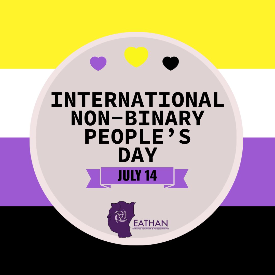 eastafricatrans's tweet image. Today is International NonBinary People&apos;s Day.

At EATHAN, We celebrate their gender diversity ,resilience and contributions in the East African queer community. 

Happy International NonBinary People&apos;s Day❤ !

#InternationalNonBinaryPeoplesDay 
#KenyanEnby
#BeyondTheBinaryKE