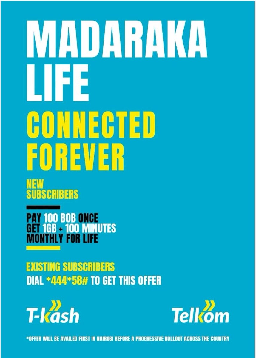 @TelkomKenya is giving you the best offer of a lifetime #MadarakaLife #Telkomke