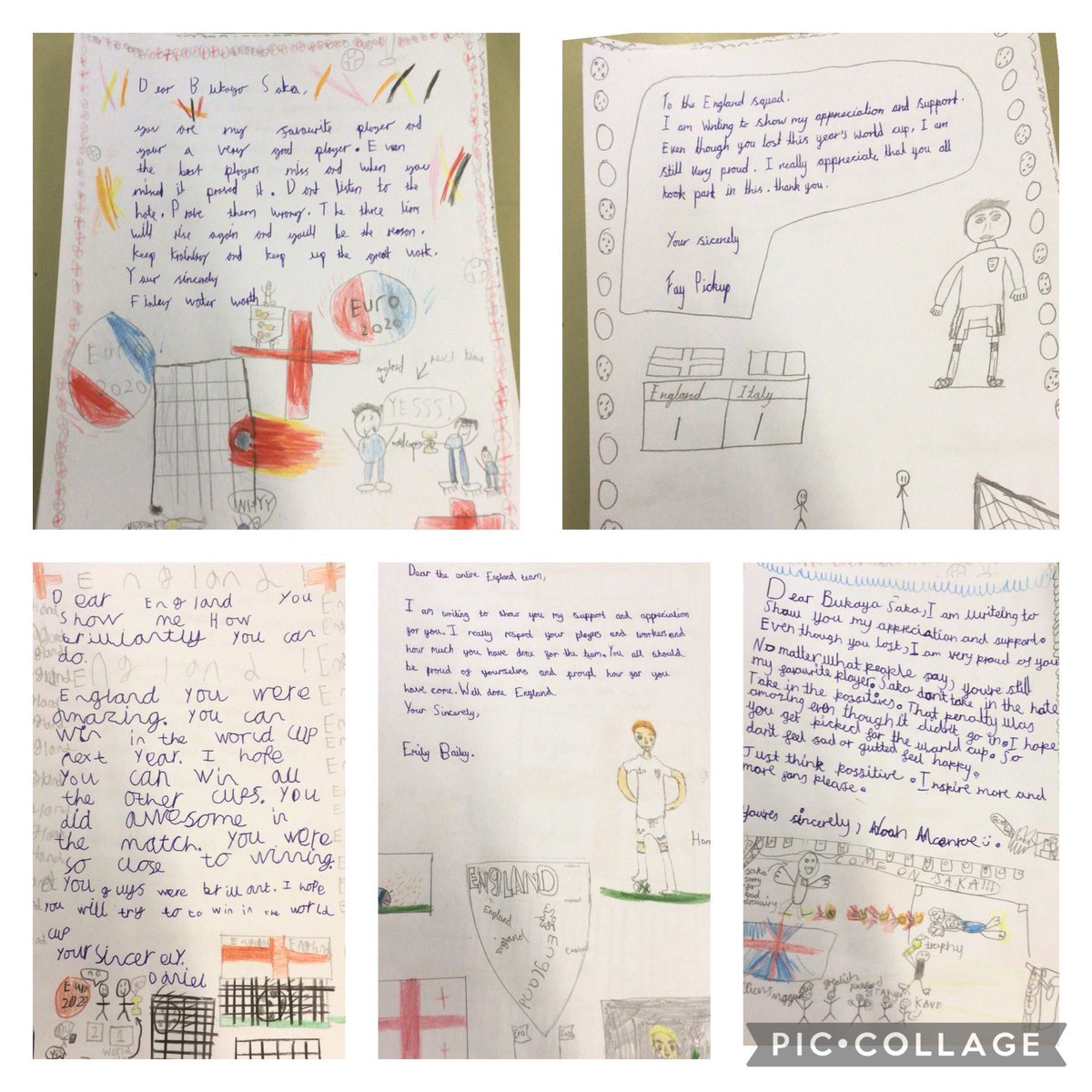 TR_Teach's tweet photo. I’m so proud of my Y3 class’s letters to our inspiring @England squad. They were so passionate about wanting to show their support, appreciation &amp; pride. They really wanted their letters to reach the players so I said I would try🤞@MarcusRashford @JPickford1 @HKane @BukayoSaka87 https://t.co/lEpfOTuHTk