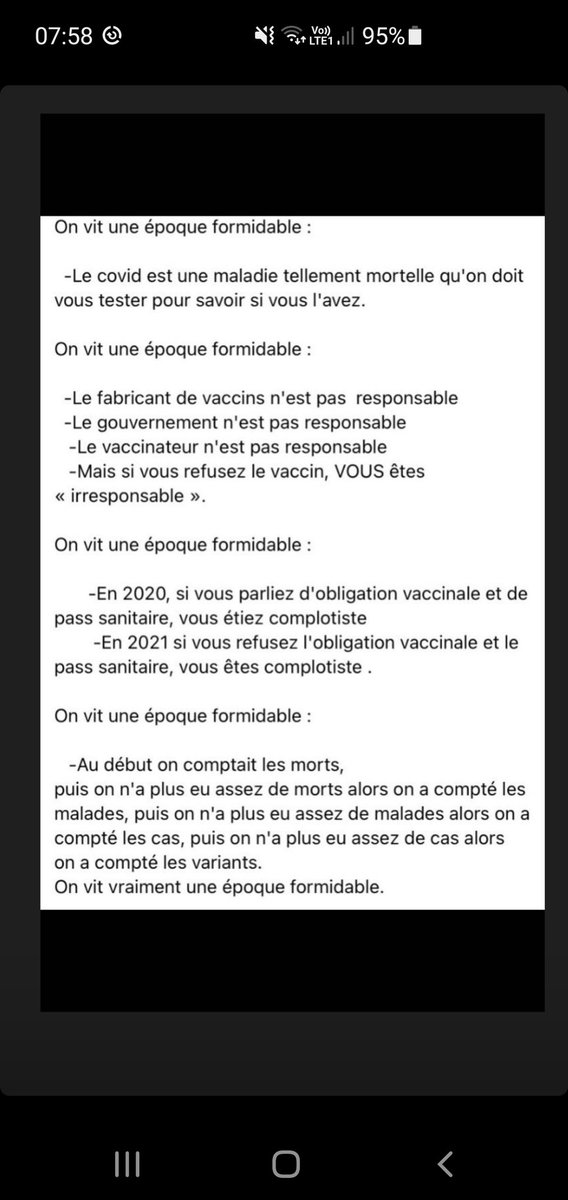 Babas97115's tweet photo. Jte jure #VaccinObligatoire #VaccinationCovid #COVID19 #Macron #PassSanitaire https://t.co/eGahbHWTUM