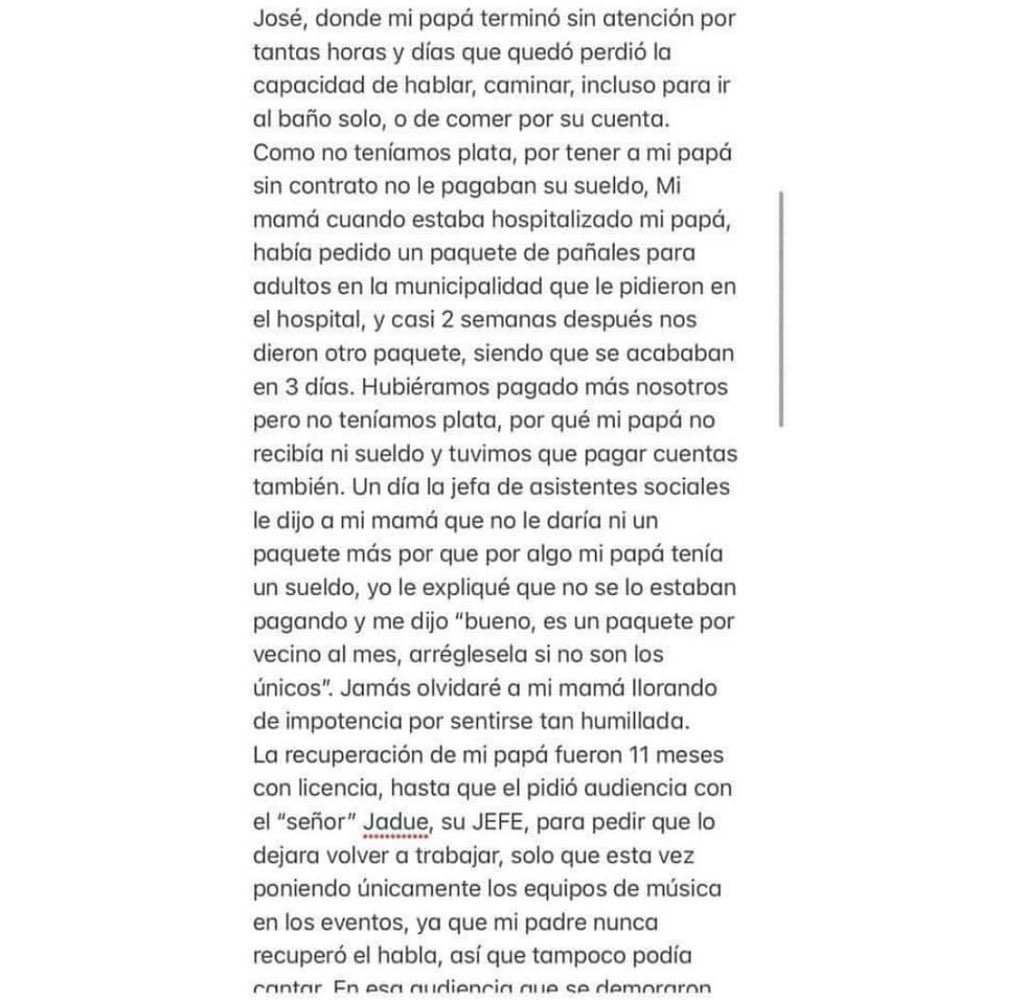 TomCast27757620's tweet photo. Jadue siendo denunciado por la hija de un trabajador ya fallecido de la Municipalidad de Recoleta.

En Instagram la cuenta se llama Justicia para Nino Acuña. https://t.co/ocgjpEjmFU