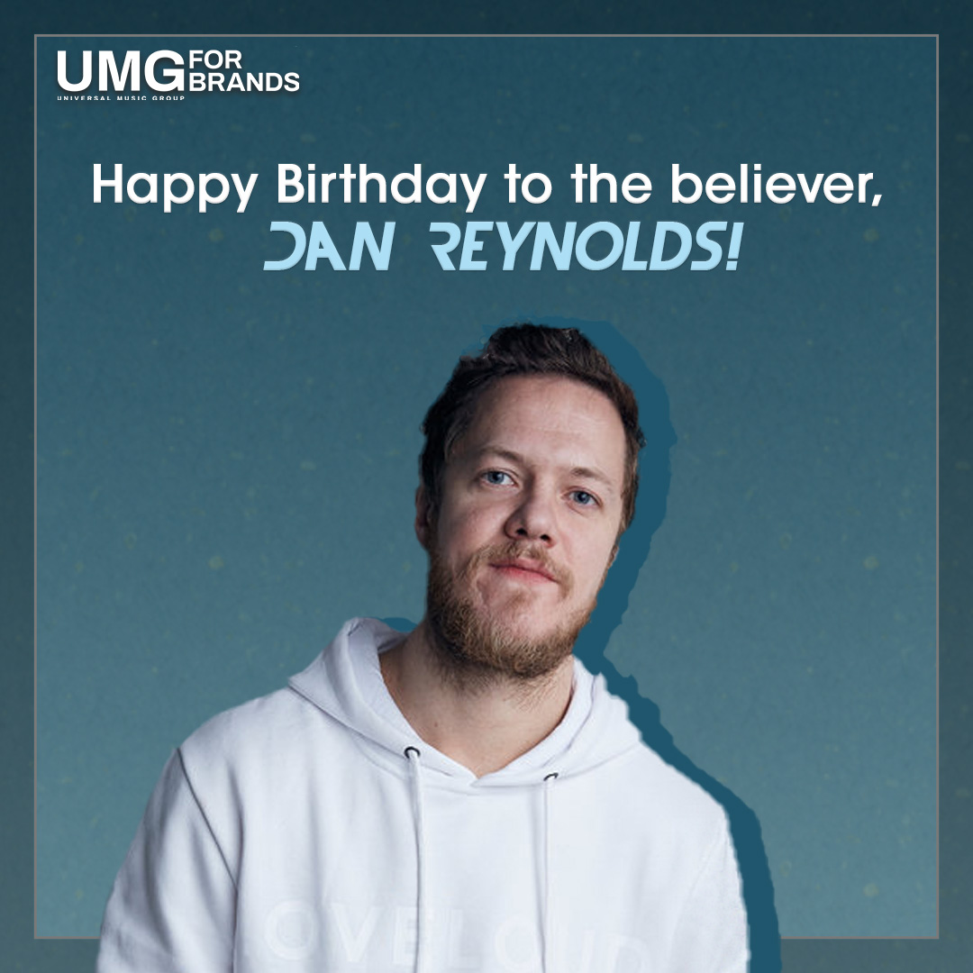 UMG FOR BRANDS INDIA (@umgbindia) on Twitter photo Thanks for giving everyone the best vocals through <a href="/imaginedragons/">Imagine Dragons</a>. Happy Birthday <a href="/DanReynolds/">Dan Reynolds</a>!👏🏻
Drop your wishes in the comments below!🥳
#DanReynolds #Birthday #UMGBIndia Thanks for giving everyone the best vocals through <a href="/imaginedragons/">Imagine Dragons</a>. Happy Birthday <a href="/DanReynolds/">Dan Reynolds</a>!👏🏻
Drop your wishes in the comments below!🥳
#DanReynolds #Birthday #UMGBIndia