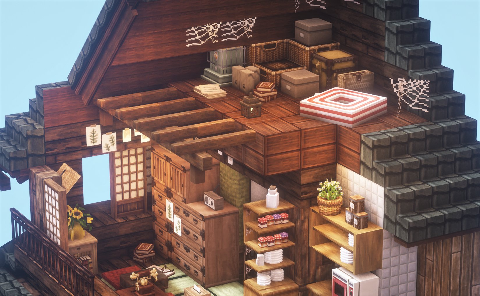 楓 和風民家の内装のイメージを10 10に詰めこんでみました Minecraft Miniaturia Cocricot Minecraft建築コミュ 10x10内装クラフト T Co V1uwbke6n8 Twitter