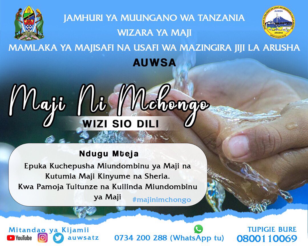 MAMLAKA YA MAJI ARUSHA (@yaarusha) on Twitter photo 