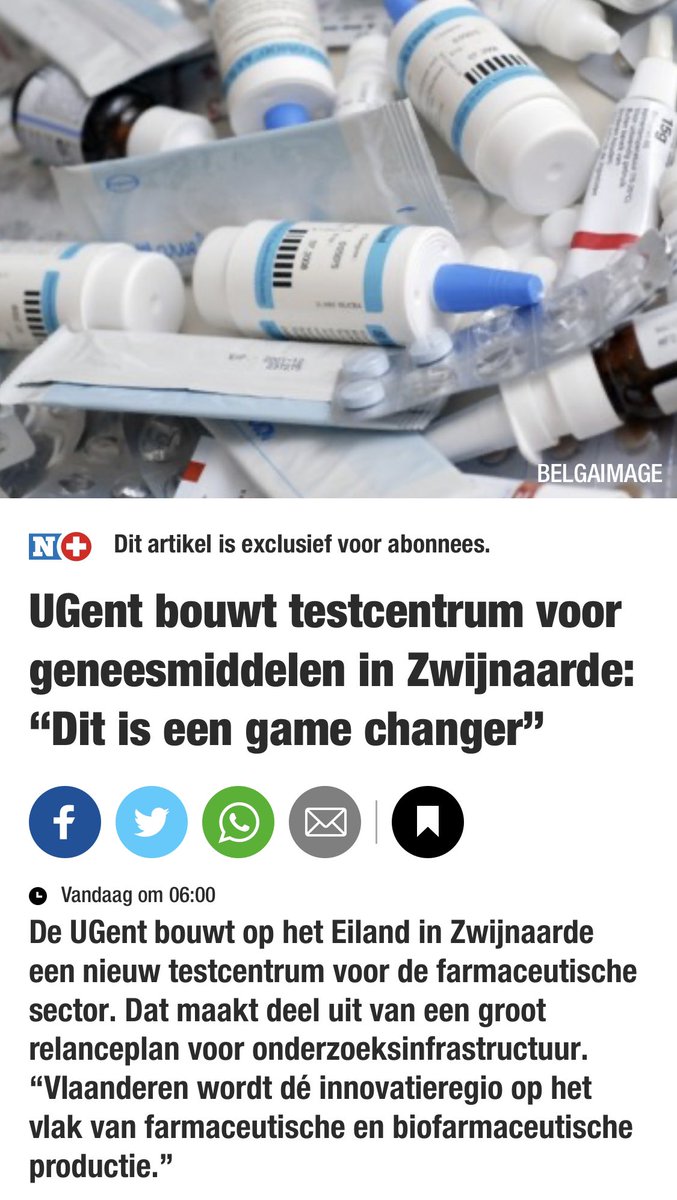 We gaan voor de top. Punt. “Het zuiden van Gent, met naast het Eiland en de @UGent-campus Ardoyen in Zwijnaarde ook het @UZGent, wordt nog meer een biotech-hotspot. Dit zal van Vlaanderen dé innovatieregio maken op het vlak van farmaceutische en biofarmaceutische productie.”