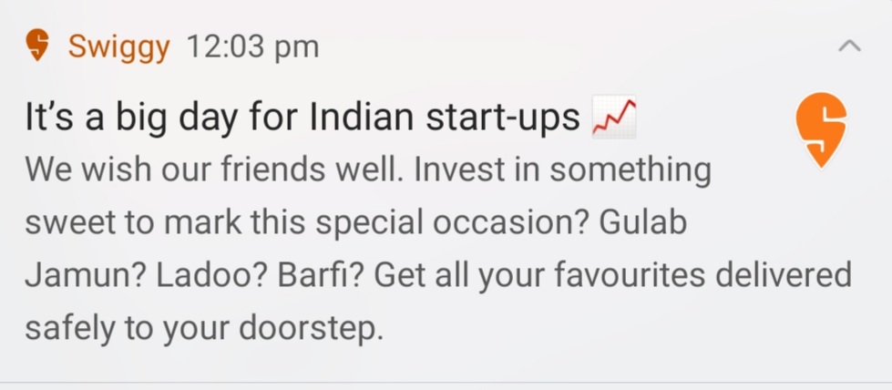 harjasnagi's tweet photo. IPO Zomato ka leke mithai Swiggy se order krein? Yeh bhi theek hai

@zomato 
@zomatoin 
@swiggy_in https://t.co/DSKVguymTD