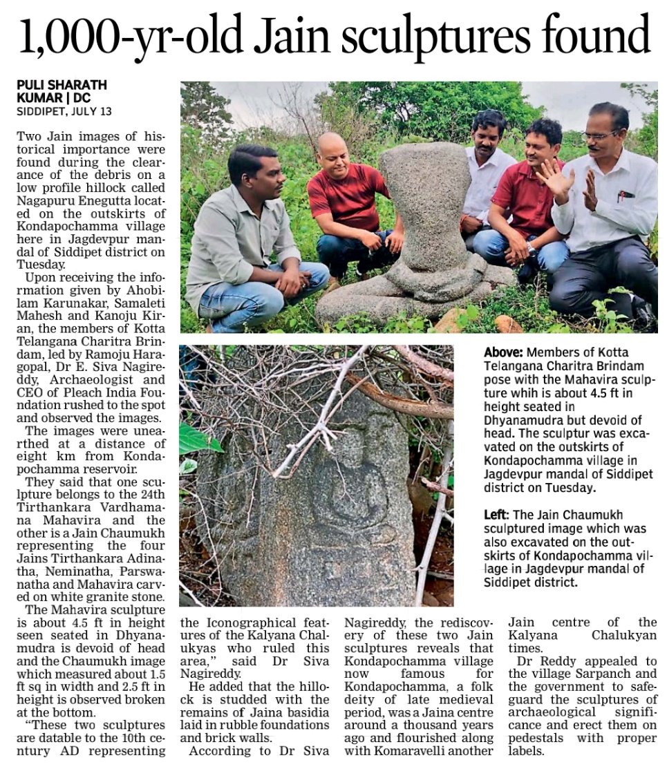 Jain sculptures, likely 1,000-yr-old, found in Telangana