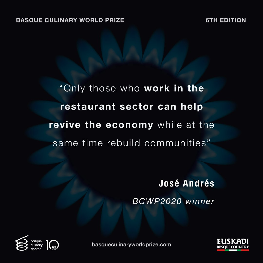 BCulinaryWP's tweet photo. José Andrés – #BCWP2020 winner – has used his influence to support political and humanitarian causes such as helping to create food resiliency in the face of disasters in Haiti and Puerto Rico. https://t.co/V5F0sLf3vc