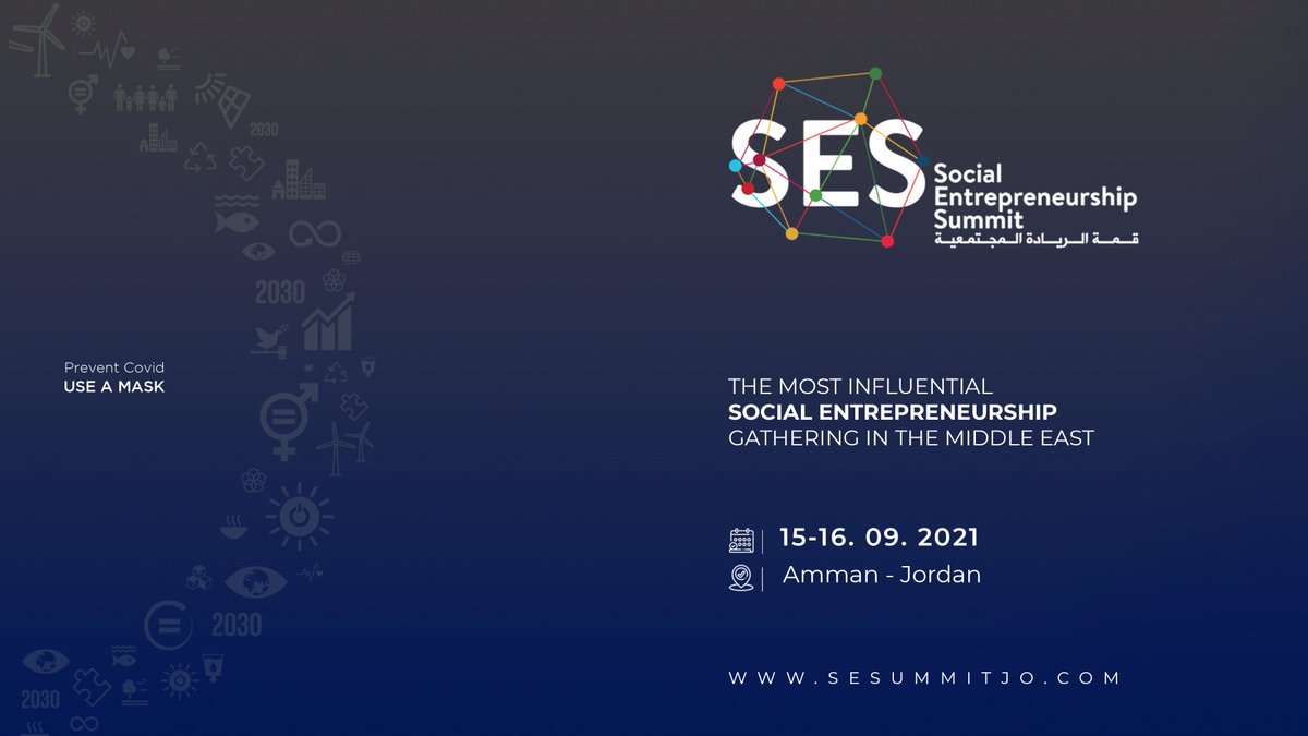 Join us
Social Entrepreneurship Summit
15.09.2021
#amman #Jordan 
Get an advice on your challenges from #socialenterprise thought leaders
sesummitjo.com
#socialentrepreneurs #HeartOfAmman #socialentrepreneurship #الريادة_المجتمعية #socialimpact #SDGs 
#sesummitjo #الأردن