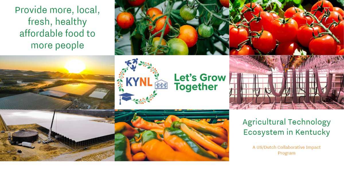 A changing climate, inconsistent rainfall patterns, unpredictable growing seasons are affecting crop yields worldwide. With the program #AgTech Ecosystems in Kentucky we are creating large scale controlled environment AgTech solutions. #letsgrowtogether nl-works.nl